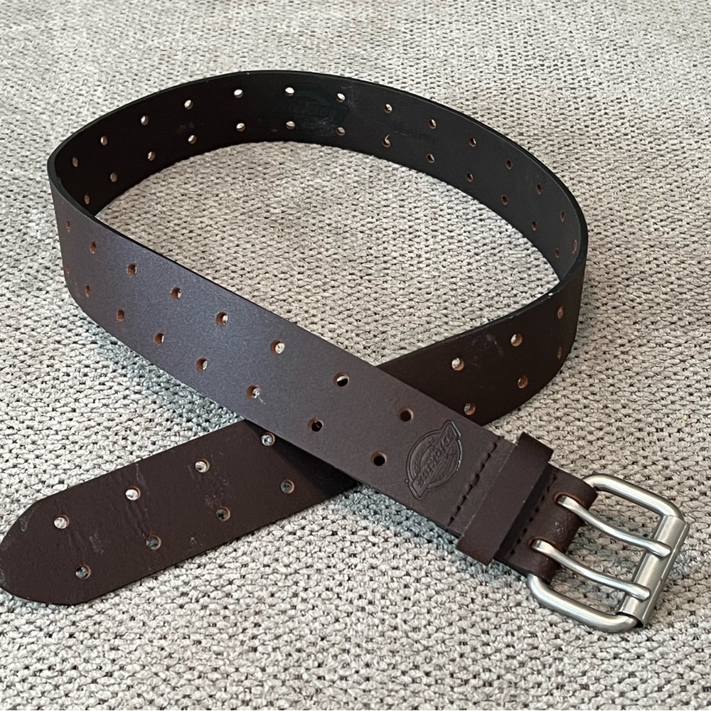 Dickies Double Prong Brown Leather‎ Belt 30